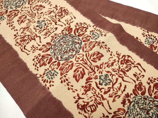 平和屋着物○摺型友禅 京都 多ち花 九寸名古屋帯 型