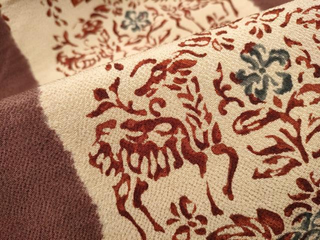 平和屋着物○摺型友禅 京都 多ち花 九寸名古屋帯 型