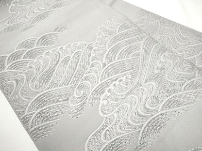 平和屋着物●八寸名古屋帯 つづれ 立浪文 霞色 正絹 逸品 CAAY9648hy