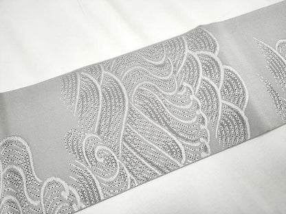 平和屋着物●八寸名古屋帯 つづれ 立浪文 霞色 正絹 逸品 CAAY9648hy