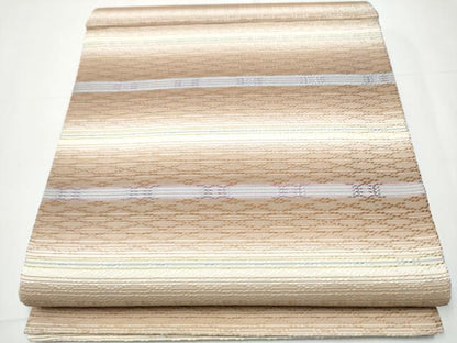平和屋着物●六通柄袋帯 花織 正絹 逸品 CAAY9675hy
