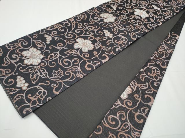 平和屋着物▽スリーシーズン 春夏秋 六通柄袋帯 葡萄蔦の葉文 正絹 逸品 CAAY9682hy