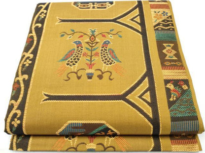 平和屋着物●六通柄　本袋帯　花鳥文　正絹　逸品　CAAY9692hy
