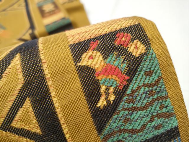 平和屋着物●六通柄　本袋帯　花鳥文　正絹　逸品　CAAY9692hy