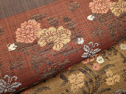平和屋着物●六通柄袋帯　横段花文　金糸　正絹　逸品　CAAY9699hy