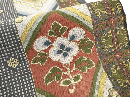 平和屋着物●六通柄袋帯　唐織　吉祥花文　金糸　正絹　逸品　CAAY9702hy
