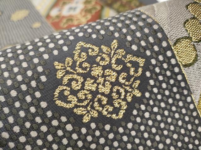 平和屋着物●六通柄袋帯　唐織　吉祥花文　金糸　正絹　逸品　CAAY9702hy