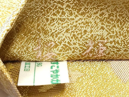 平和屋着物●両面　六通柄袋帯　桜輝　金銀糸　正絹　逸品　CAAY9713hy