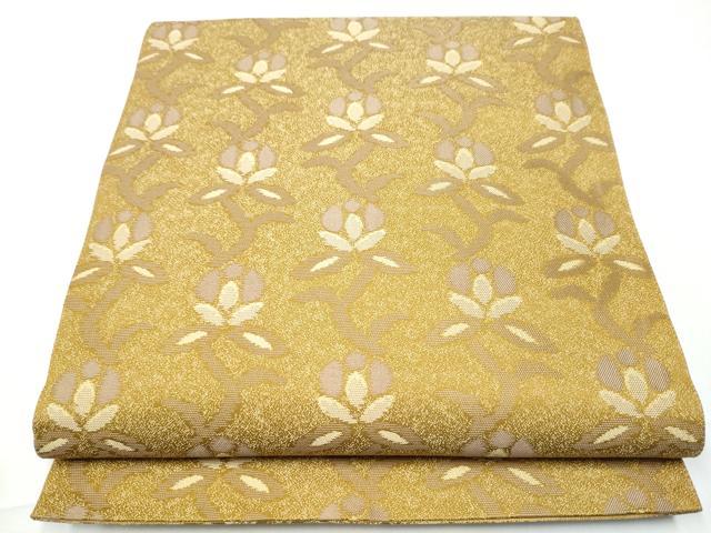 平和屋着物●両面　六通柄袋帯　桜輝　金銀糸　正絹　逸品　CAAY9713hy