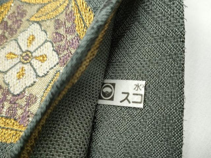 平和屋着物▽スリーシーズン　春夏秋　六通柄袋帯　菊華菱文　金糸　銀座おゝぎ屋扱い　正絹　逸品　CAAY9715hy