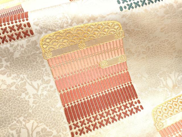 平和屋着物●六通柄袋帯 唐織 源平の伝承 金糸 正絹 逸品 CAAY9716hy