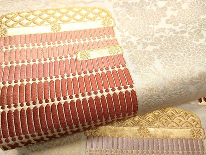 平和屋着物●六通柄袋帯 唐織 源平の伝承 金糸 正絹 逸品 CAAY9716hy