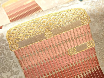 平和屋着物●六通柄袋帯 唐織 源平の伝承 金糸 正絹 逸品 CAAY9716hy