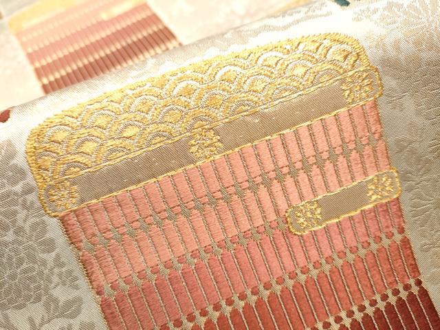 平和屋着物●六通柄袋帯 唐織 源平の伝承 金糸 正絹 逸品 CAAY9716hy