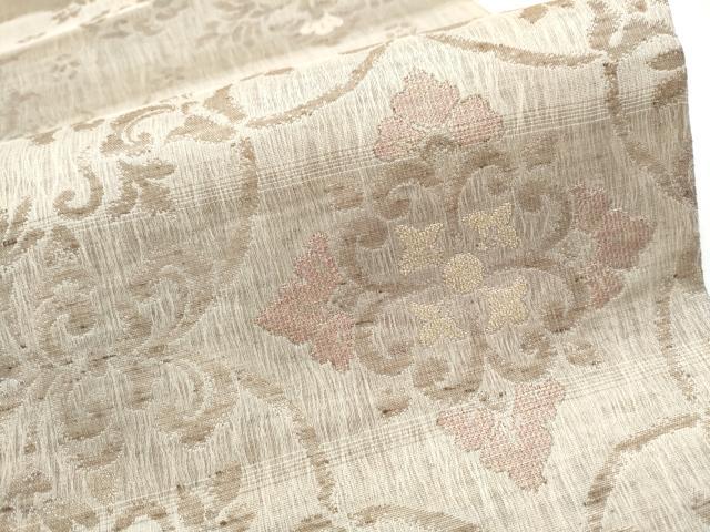 平和屋着物▽スリーシーズン 春夏秋 六通柄袋帯 櫛織 花唐草文 正絹 逸品 CAAY9719hy