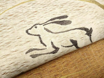 平和屋着物▽スリーシーズン 春夏秋 太鼓柄袋帯 すくい織 兎 やまと誂製 正絹 逸品 未使用 CAAY9726hy