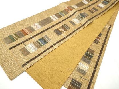 平和屋着物▽スリーシーズン　春夏秋　六通柄袋帯　霞文　銀糸　正絹　逸品　未使用　CAAY9751hy