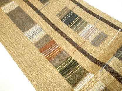 平和屋着物▽スリーシーズン　春夏秋　六通柄袋帯　霞文　銀糸　正絹　逸品　未使用　CAAY9751hy