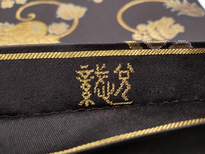 平和屋着物●織物一筋名門 織悦 全通柄 本袋帯 更紗花唐草文 金糸 正絹 逸品 CAAY9770hy