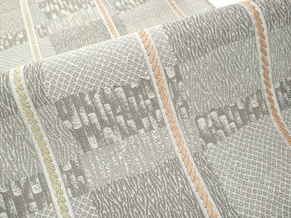 平和屋着物●六通柄袋帯 変わり市松紐文 正絹 逸品 CAAY9778hy