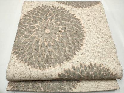 平和屋着物●全通柄袋帯 ぜんまい紬 菊 正絹 逸品 CAAY9785hy
