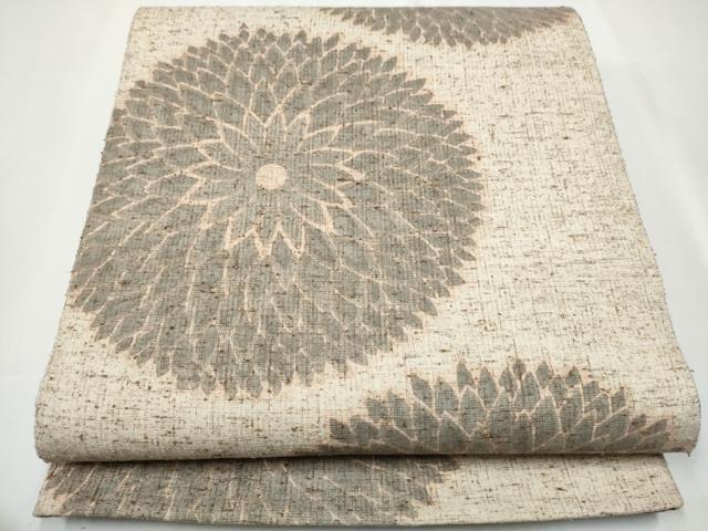 平和屋着物●全通柄袋帯 ぜんまい紬 菊 正絹 逸品 CAAY9785hy