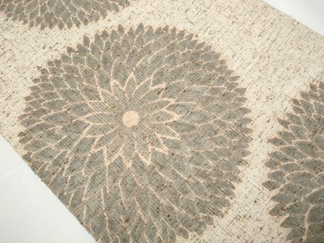 平和屋着物●全通柄袋帯 ぜんまい紬 菊 正絹 逸品 CAAY9785hy