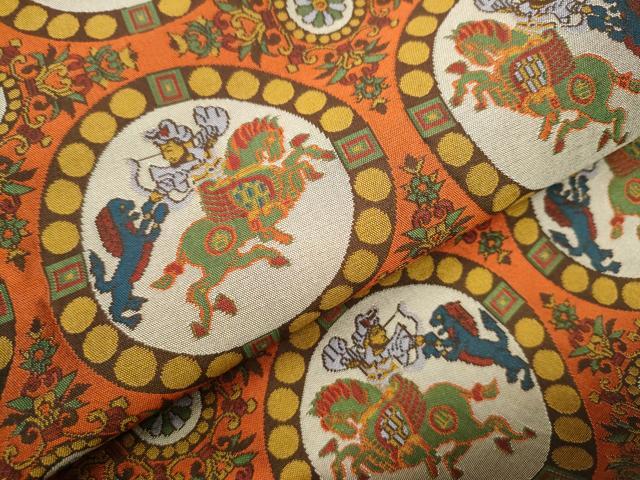 平和屋着物●九寸名古屋帯 弥さら 狩猟丸文 正絹 逸品 CAAY9791hy