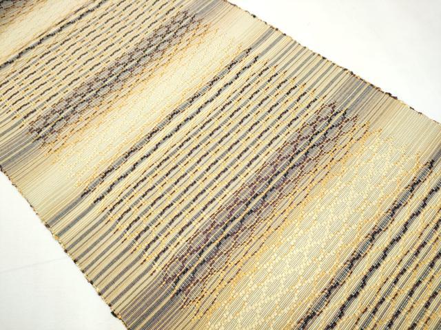 平和屋着物●八寸名古屋帯 紬地 花織 正絹 逸品 CAAY9822hy