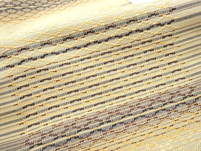 平和屋着物●八寸名古屋帯 紬地 花織 正絹 逸品 CAAY9822hy