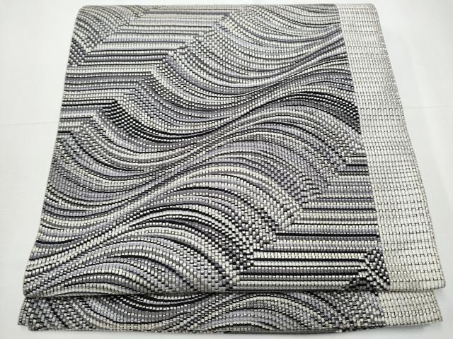 平和屋着物●本場筑前博多織 八寸名古屋帯 霞文 正絹 逸品 CAAY9825hy
