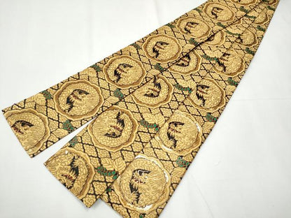 平和屋着物●男性 角帯 龍 金糸 正絹 逸品 CAAY9857hy