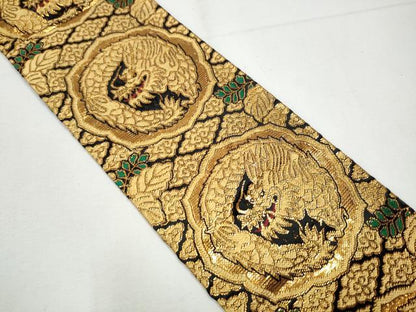 平和屋着物●男性 角帯 龍 金糸 正絹 逸品 CAAY9857hy