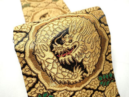 平和屋着物●男性 角帯 龍 金糸 正絹 逸品 CAAY9857hy