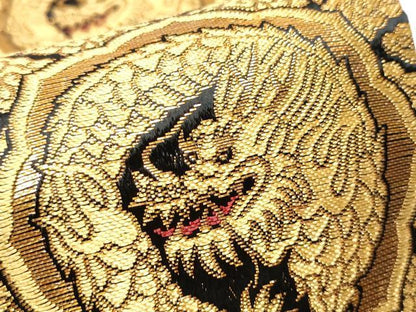 平和屋着物●男性 角帯 龍 金糸 正絹 逸品 CAAY9857hy