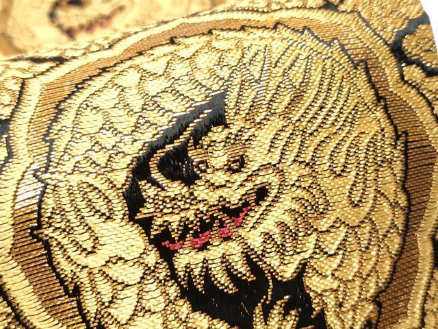 平和屋着物●男性 角帯 龍 金糸 正絹 逸品 CAAY9857hy