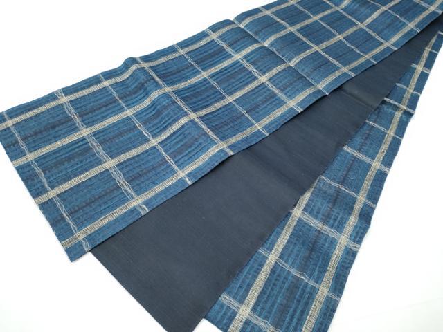 平和屋着物▽創作 スリーシーズン 春夏秋 全通柄袋帯 格子柄 正絹 逸品 CAAY9864hy