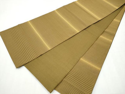 平和屋着物●全通柄袋帯 横段文 金糸 正絹 逸品 CAAY9866hy