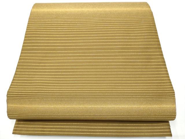 平和屋着物●全通柄袋帯 横段文 金糸 正絹 逸品 CAAY9866hy