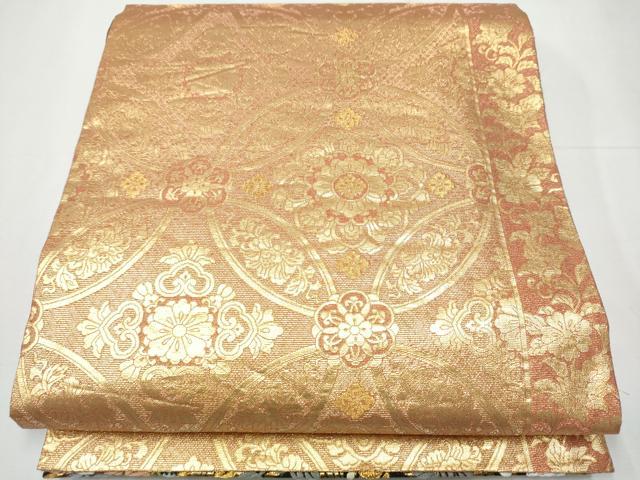平和屋着物●両面 六通柄袋帯 唐織 花鳥文 金糸 正絹 逸品 CAAY9891hy