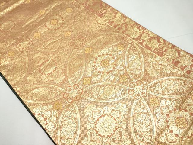 平和屋着物●両面 六通柄袋帯 唐織 花鳥文 金糸 正絹 逸品 CAAY9891hy