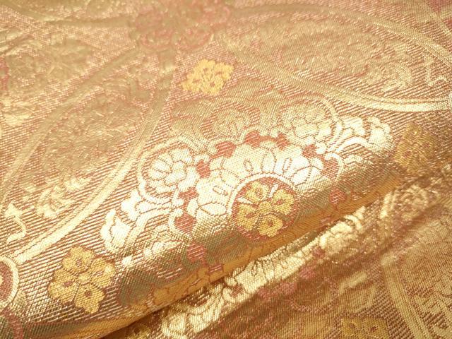 平和屋着物●両面 六通柄袋帯 唐織 花鳥文 金糸 正絹 逸品 CAAY9891hy