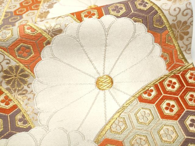 平和屋着物●西陣 河合美術織物謹製 六通柄袋帯 唐織 桐唐草文 金糸 正絹 逸品 CAAY9893hy
