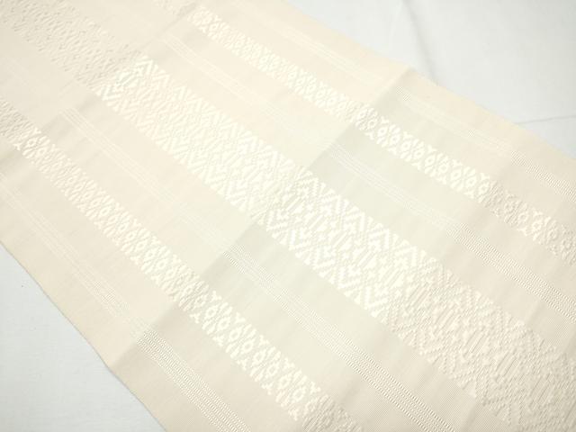 平和屋着物●本場筑前博多織 九寸名古屋帯 献上 練色 正絹 逸品 CAAY9916hy