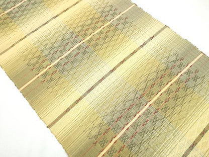 平和屋着物●八寸名古屋帯 花織 正絹 逸品 CAAY9922hy