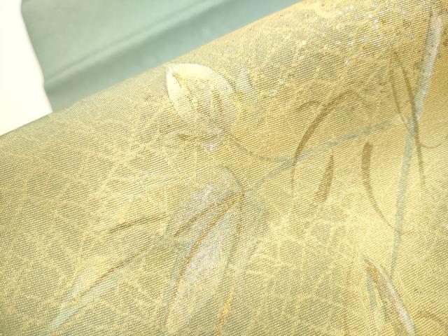 平和屋着物●九寸開き名古屋帯　蔦の葉文　金銀彩　正絹　逸品　CAAY9946hy