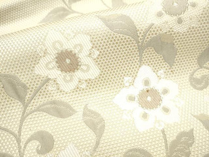 平和屋着物●本場筑前博多織 八寸名古屋帯 花唐草文 金糸 正絹 逸品 CAAY9947hy