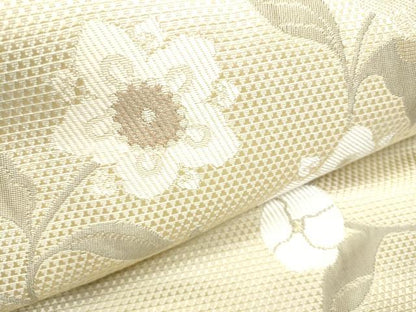 平和屋着物●本場筑前博多織 八寸名古屋帯 花唐草文 金糸 正絹 逸品 CAAY9947hy