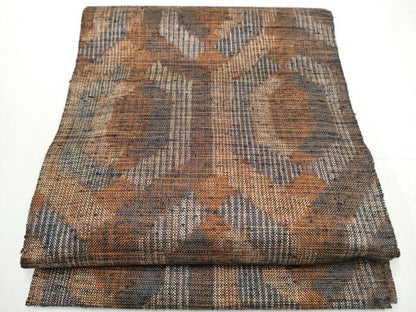 平和屋着物●八寸名古屋帯 紬地 亀甲文 正絹 逸品 CAAY9960hy