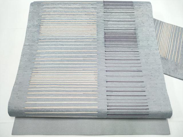 平和屋着物●九寸名古屋帯 紬地 霞文 正絹 逸品 CAAY9961hy